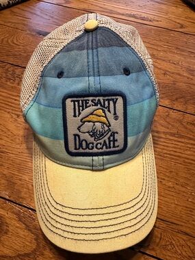 Legacy Striped Blue & Yellow Trucker Hat - The Salty Dog Café Patch